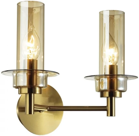 Бра Lumion Madonna 6554/2W бронза/коньячный/металл/стекло E14 2*40W 220V