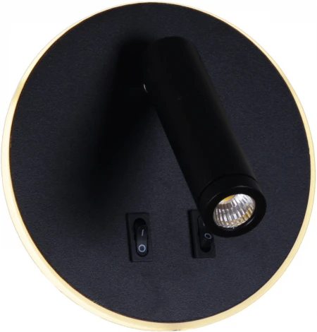Спот с выключателем светодиодный для чтения Reluce 86203-9.2-001KT LED12W BK (220V, круглые)