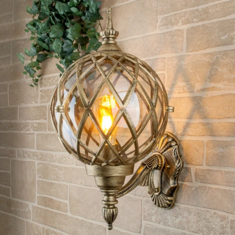 Настенный фонарь уличный Elektrostandard Sirius U черное золото (220V, IP44)