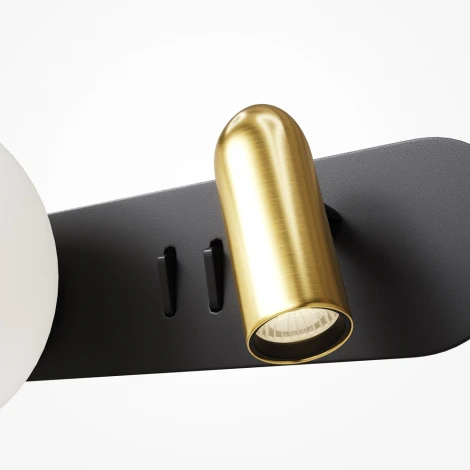 Настенный светильник со спотом Maytoni Inversio MOD350WL-01BBS (220V, выключатель, шар)