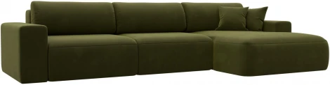 Диван угловой Лига-036 НПБ Классик Лонг правый угол (Зеленый/Микровельвет) Лига Диванов арт.121385