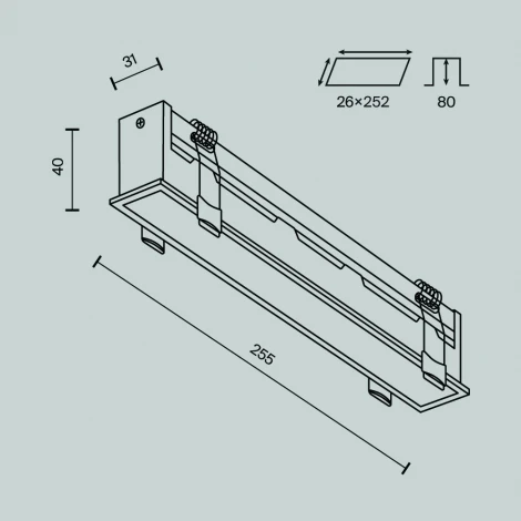 Встраиваемый линейный светильник светодиодный 3000K-6000K 20Вт Maytoni Basis DL066-20W3-6K-B (220V)