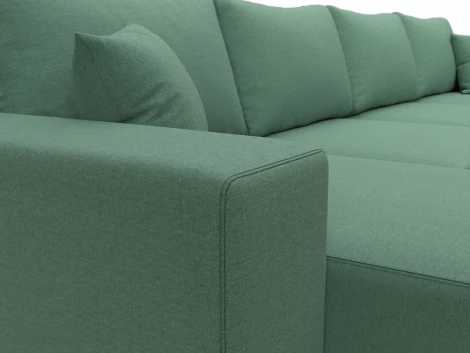 Диван П-образный Льюес (Зеленый/Рогожка) Лига Диванов арт.123924