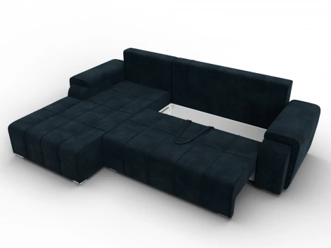 Диван угловой Лига-121 левый угол (ДСП,Брус,Велюр/Графит) Лига Диванов 137354L