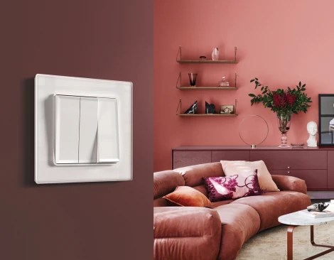 Комплект механизма Ambrella Volt 3-клавишного выключателя ALFA MA105010 Белый глянец QUANT