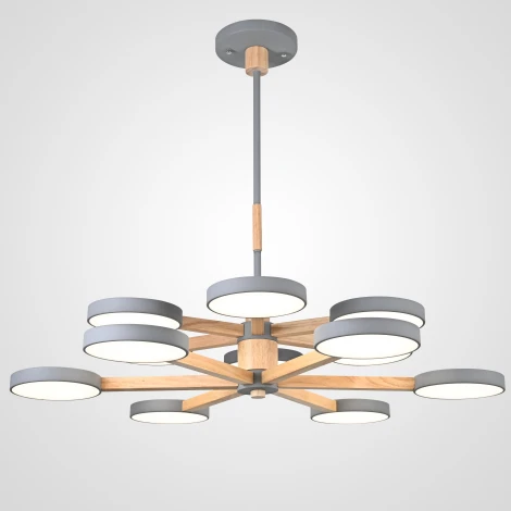 Потолочная люстра Wi-Fi на штанге Turna Dbl L12 Gray By ImperiumLoft Turna-Dbl01 (LED, 220V, голосовое управление)