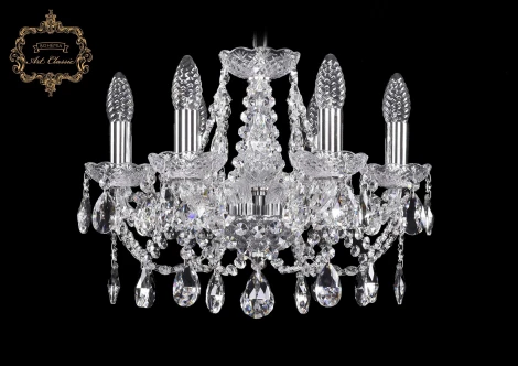Подвесная люстра Art Classic 11.21 11.21.6.141.Cr.Sp (220V, хрусталь, на цепи, подсвечник, свеча)