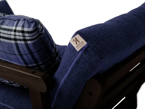 Кушетка Arsko Сламбер венге синяя клетка рогожка