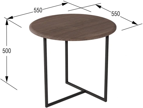 Стол журнальный Альбано акация/чёрный от фабрики Mebelik