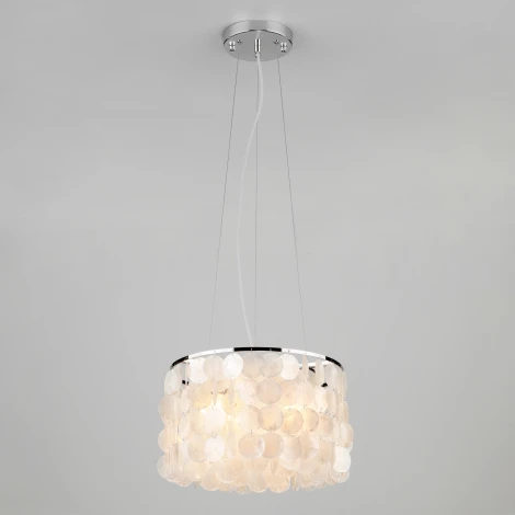 Подвесная люстра Eurosvet 60005-3535 60005/3 хром / перламутр (220V, на тросе)