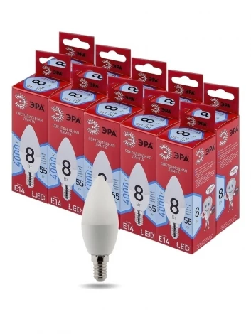 Лампочка светодиодная E14 8W ЭРА LED B35-8W-840-E14 R
