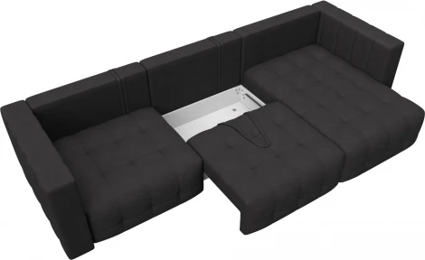 Диван угловой Лига-052 НПБ Лонг угол универсальный Лига Диванов (Замша) арт.128837