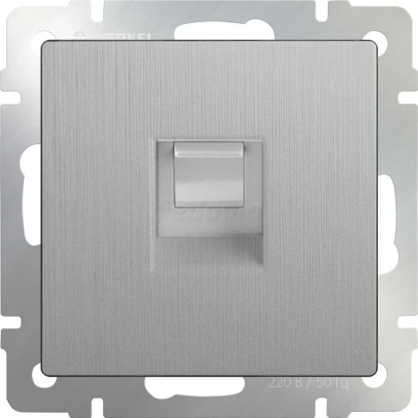 Розетка встраиваемая Ethernet RJ-45 Werkel, серебряный рифленый
