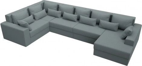 Диван П-образный Майами правый угол (Серый/Рогожка) Лига Диванов арт.122551