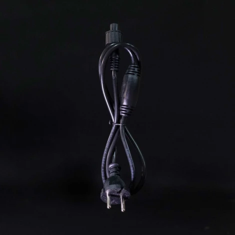 Силовой Провод 1,2м с Выпрямителем для Каучуковых и ПВХ Нитей 220В, Провод Черный Каучук, IP65