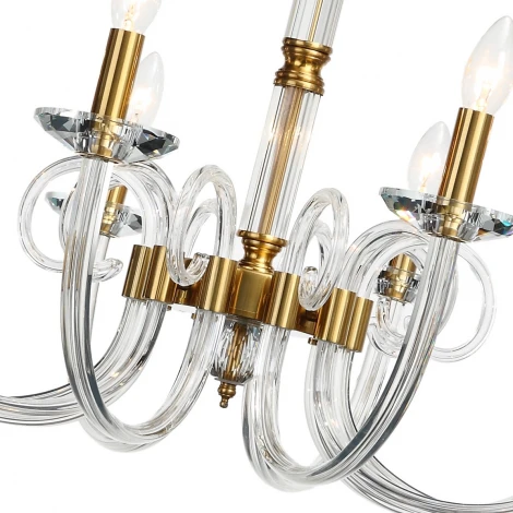 Подвесная люстра Stilfort Glass 1050/03/10P (220V, хрусталь, на цепи, свеча)