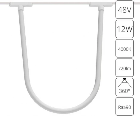 Магнитный трековый светильник с гибким неоном Arte Lamp Rapid A6167PL-1WH (LED, 48V)