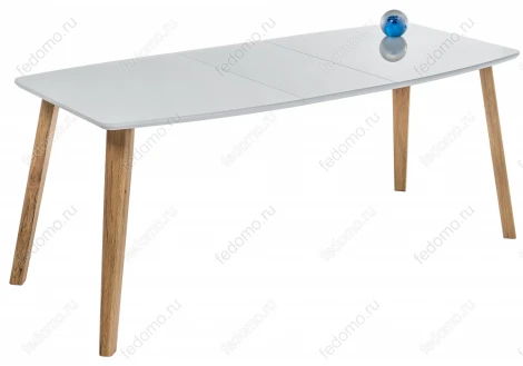 Стеклянный стол Woodville Серсея белый / дуб монтана 462079
