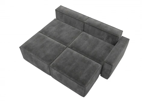 Диван угловой модульный Лига-063 угол правый (ДСП/Пластик/Велюр/Серый) Лига Диванов 129795