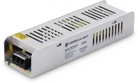 Блок питания с EMC для светодиодной ленты 12V Ambrella LED Driver 12V GS8653 150W 12,5A IP20 220V