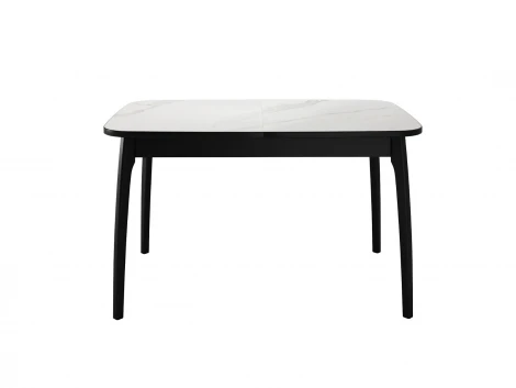 Стол DikLine MK15 Керамика Белый мрамор/подстолье черное/опоры черные арт.00-00079581