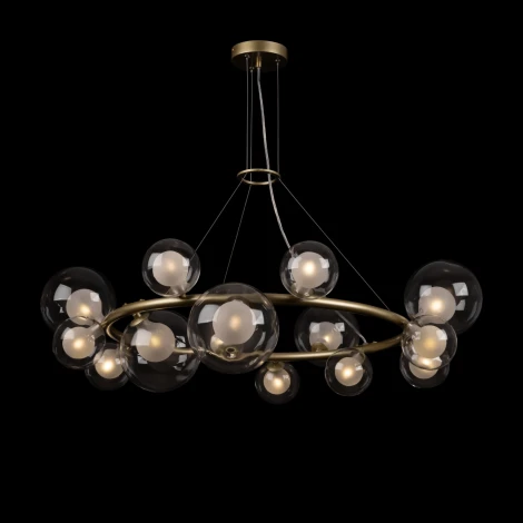Подвесная люстра Freya Duo FR5139PL-14MG (220V, на тросе, шарики, молекулы)
