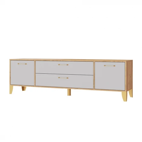 Тумба под телевизор ТЭКС Парус-13, Дуб крафт золотой, Кашемир