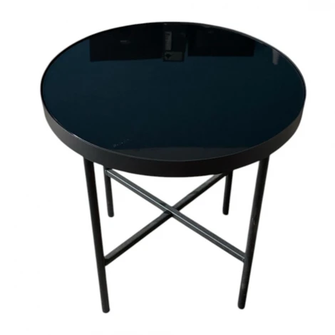 Стол журнальный МеталлАрт М011 МАЛЫЙ стемалит черный/черный Mebelik 009488