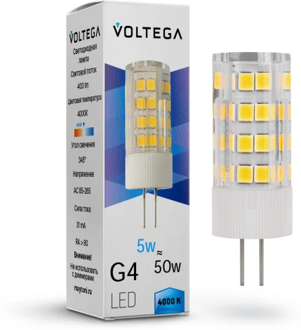 Светодиодная лампа Voltega Simple 7184 Capsule 5W 4000K G4