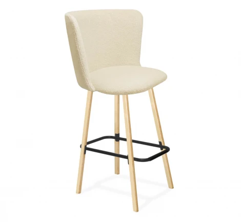 Стул барный Sheffilton SHT-ST36/S94 бежевый/прозрачный лак/черный муар 6434237504