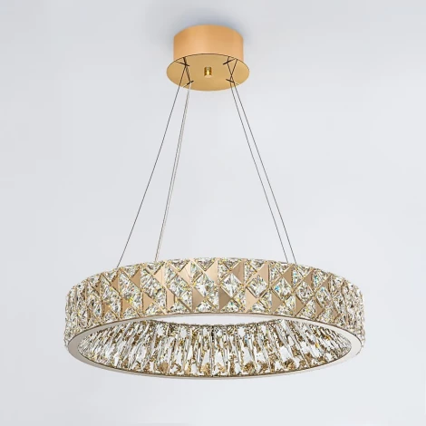 Подвесная люстра светодиодная хрустальная с регулировкой цветовой температуры Modelux MODELUX ML.335.600 GD