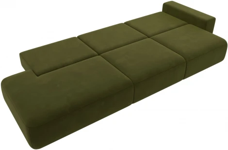 Диван прямой Лига-036 НПБ Модерн Лонг подлокотник справа (Зеленый/Микровельвет) Лига Диванов арт.121351