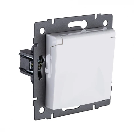 Розетка штепсельная SCHUKO 16A/250 В с крышкой, белый Kollinger REA-006WH для Aspekt, Eleganz, Reflex