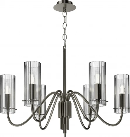 Подвесная люстра ST Luce SL2005 SL2005.103.06 никиль/прозрачный E14 6*40W (220V, на цепи)