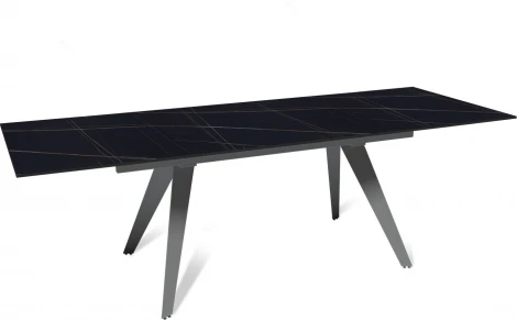 Стол раскладной Rhein (160+40+40), керамика матовая Black gold Top Concept арт.22738