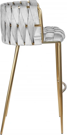 Стул барный Dobrin EMMA GOLD (светло-серый велюр (135-37))