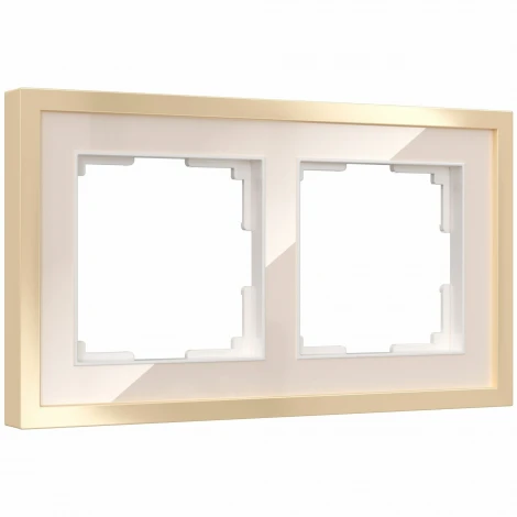 Рамка на 2 поста Baguette (айвори/латунь) Werkel W0022851 (a060235)