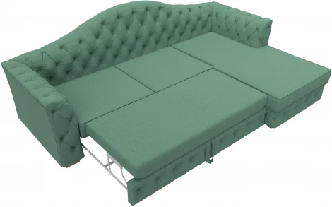 Диван угловой Артис правый угол (Зеленый/Рогожка) Лига Диванов арт.123401