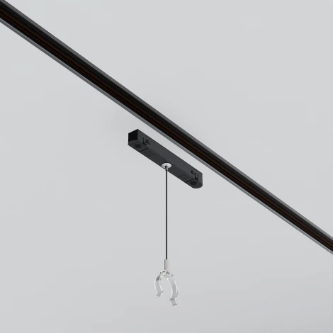 Коннектор с тросовым подвесом Tau в шинопровод Gravity, черный Maytoni Technical Accessories for tracks Gravity TRA101SWT-2BB