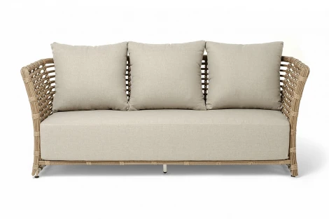 "Валенсия" диван из искусственного ротанга трехместный, цвет соломенный 4SIS арт.УТ-00009376