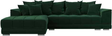 Диван угловой НордСтар левый угол (Зеленый/Велюр) Лига Диванов арт.121108L
