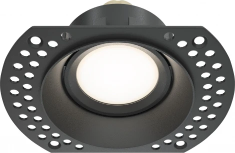 Встраиваемый светильник под гипсокартон Dot GU10 1x50Вт Maytoni Technical DL042-01-RD-B (220V, круглые)