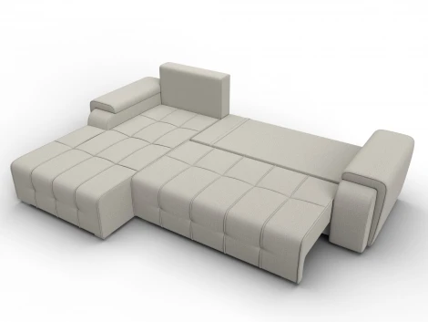 Диван угловой Лига-121 левый угол (ДСП,Брус,Рогожка/Бежевый) Лига Диванов 137340L