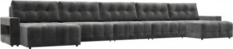 Диван п-образный с полками Лига-053 НПБ МегаЛонг Лига Диванов (Велюр) арт.129017