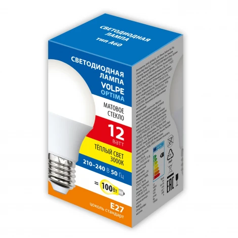 Лампочка светодиодная Volpe LED-A60-SLS LED-A60-12W/3000K/E27/FR/SLS