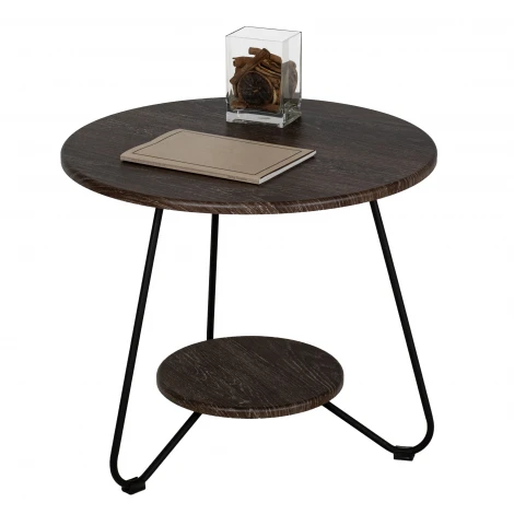 Стол журнальный BeautyStyle 38 дуб шоле коричневый/черный Mebelik 009435