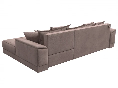 Диван угловой НордСтар правый угол (ДСП,Брус/Пластик/Велюр/Бежевый) Лига Диванов 127940
