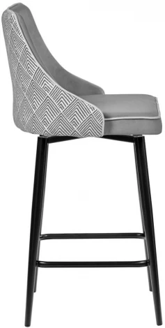 Стул полубарный Dave серый с жаккардом, с поворотным механизмом Bradex Home арт.RF 0204