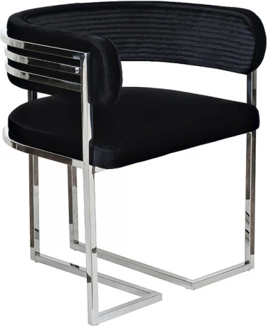Стул велюр черный/хром 60*55*73см Garda Decor арт.GY-8504STUL-CHERN