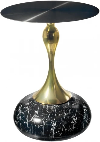 Кофейный столик Angel диам.40см x 55см, чёрный мрамор, металл Bradexhome арт.FR 1029